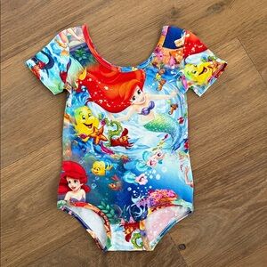 Colorful Little Mermaid Bodysuit Wild Rich Kids Leotard Disney Gymnastics